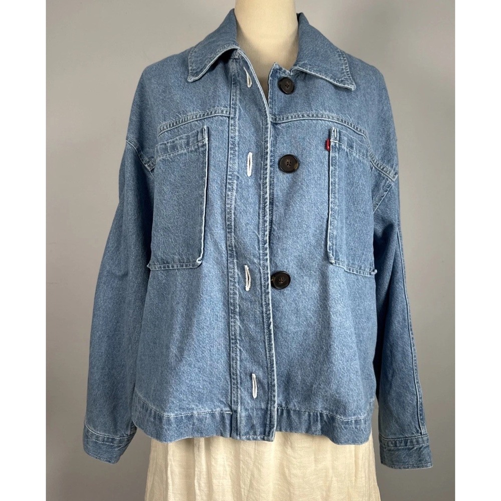 Levi's Red Tab Denim Chore Jacket M Light Wash Oversized Y2K Utility Workwear